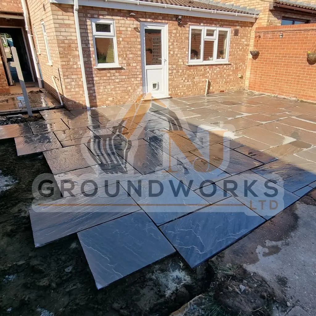 NJ groundworks porcelain patio paving slabs peterborough natural patio sandstone mix pack cheap block garden transformation cheap landscaping